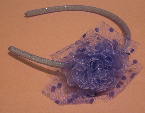 Purple Chiffon & Organza Headband