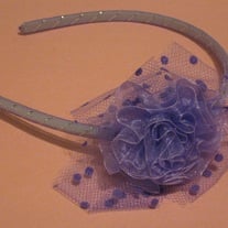 Purple Chiffon & Organza Headband