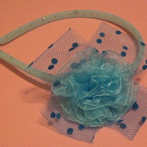 Blue Chiffon & Organza Headband