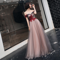 Stylish tulle applique long prom dress, evening dress - Thumbnail 1