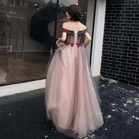 Stylish tulle applique long prom dress, evening dress - Thumbnail 4