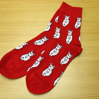 Cutie Dogs Pattern Socks Red/White Color - Thumbnail 1