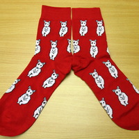 Cutie Dogs Pattern Socks Red/White Color - Thumbnail 2