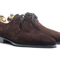 Handmade Men's Classic Collection, Men's Burgundy Suede Classic Fashion Shoes - Thumbnail 1