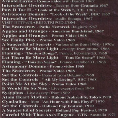 Pink floyd a video anthology vol.1 the early years 1967-1973 dvd