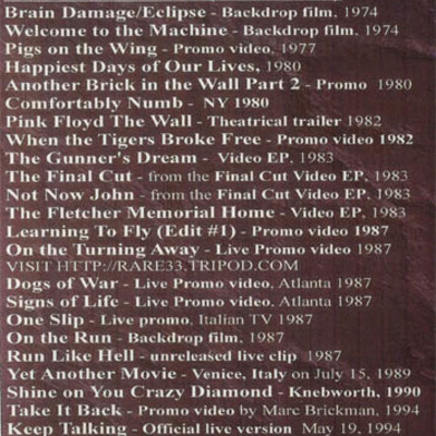 Pink floyd a video anthology vol.2 the early years 1973-1994 dvd