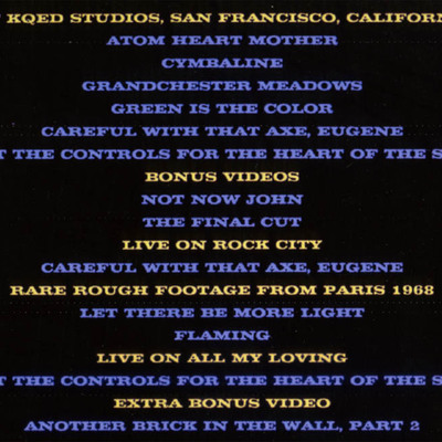 Pink floyd set the controls for san francisco dvd