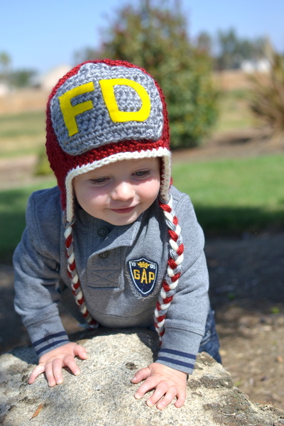 Toddler Earflap Fireman Beanie
