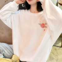 Planet Embroidery White Sweatshirt - Thumbnail 3
