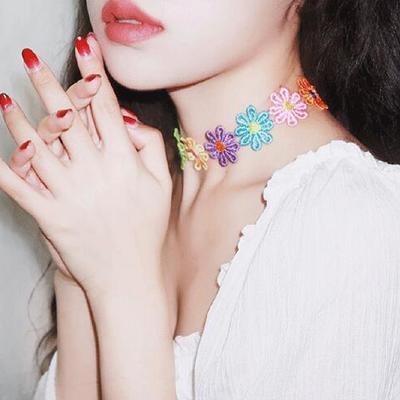 Colorful sunflowers choker
