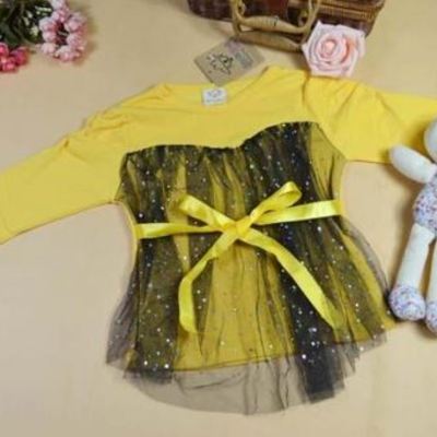 Girls yellow/black gorgeous shirt. 100% cotton.