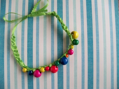 Ribbon necklace- green