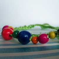 Ribbon Necklace- Green - Thumbnail 1