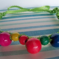Ribbon Necklace- Green - Thumbnail 3