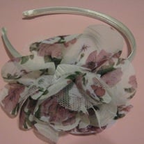 White Lacy Floral Headband