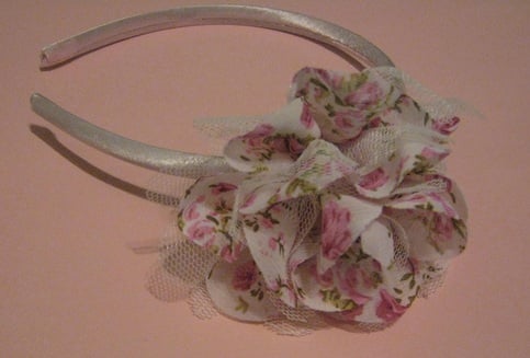 Pink Lacy Floral Headband