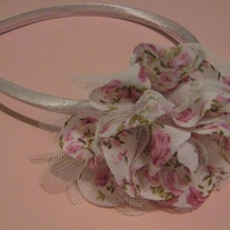 Pink Lacy Floral Headband