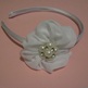 White Satin Flower Headband - Thumbnail 1