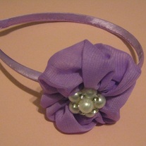 Purple Satin Flower Headband