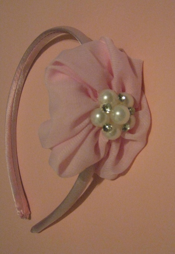 Pink Satin Flower Headband