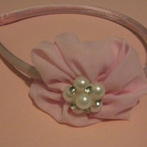 Pink Satin Flower Headband
