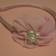 Pink Satin Flower Headband - Thumbnail 1