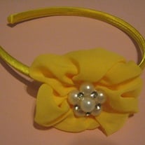 Yellow Satin Flower Headband