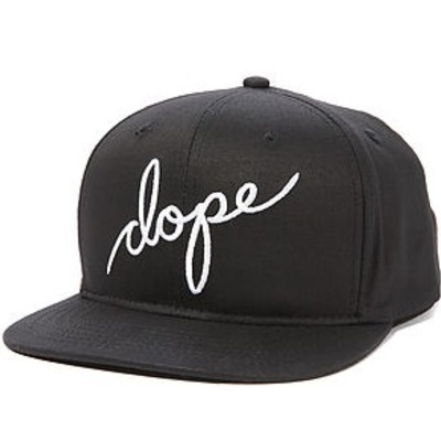 Dope signature script snapback in black
