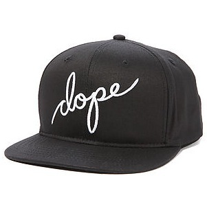 Dope Signature Script Snapback in Black