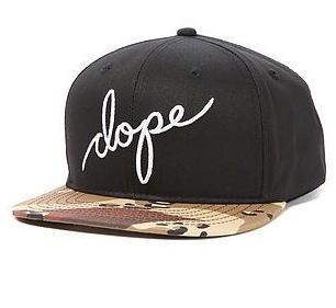 Dope Signature Script Snapback in Woodland Camo