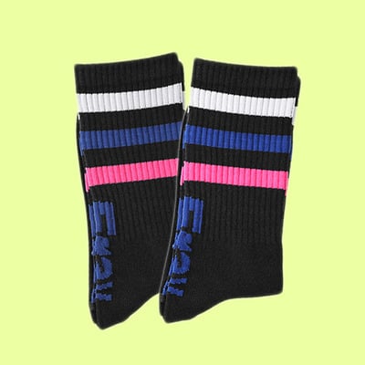 BLUE WHITE PINK STRIPES SOCKS