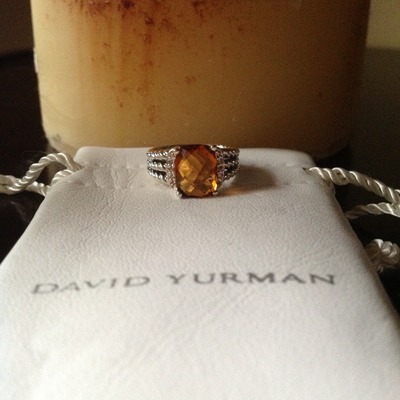 100% new authentic david yurman citrine & diamond ring