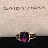 100% New Authentic David Yurman Amethysts & Diamond Ring - Thumbnail 3