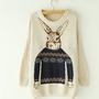 Rabbit Cotton Long Sleeve Sweater - Thumbnail 2
