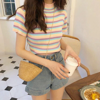Pastel Stripe Knit Top - Thumbnail 2