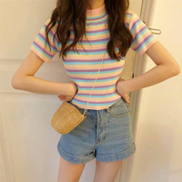 Pastel Stripe Knit Top - Thumbnail 3