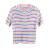 Pastel Stripe Knit Top - Thumbnail 4