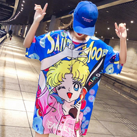 Sailor Moon Printed Quick Dry Oversize T-shirt - Thumbnail 1