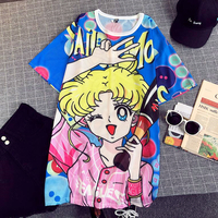 Sailor Moon Printed Quick Dry Oversize T-shirt - Thumbnail 3