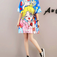 Sailor Moon Printed Quick Dry Oversize T-shirt - Thumbnail 4