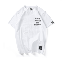 Free Shipping-"MAKE MONEY NOT FRIENDS" TEE IN WHITE - Thumbnail 1