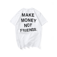 Free Shipping-"MAKE MONEY NOT FRIENDS" TEE IN WHITE - Thumbnail 2