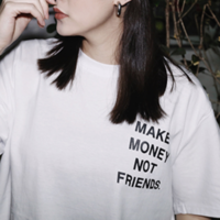 Free Shipping-"MAKE MONEY NOT FRIENDS" TEE IN WHITE - Thumbnail 3