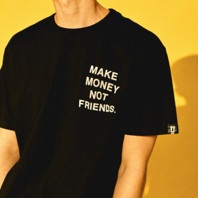 Free shipping-"make money not friends" tee in black - Thumbnail 5
