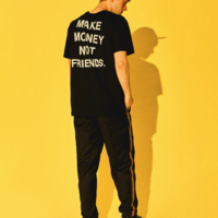 Free Shipping-"MAKE MONEY NOT FRIENDS" TEE IN BLACK - Thumbnail 1