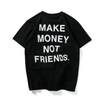 Free Shipping-"MAKE MONEY NOT FRIENDS" TEE IN BLACK - Thumbnail 3