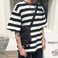 Free Shipping-BLACK AND WHITE TEE - Thumbnail 1