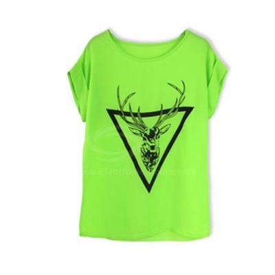 Short sleeve deer print tee