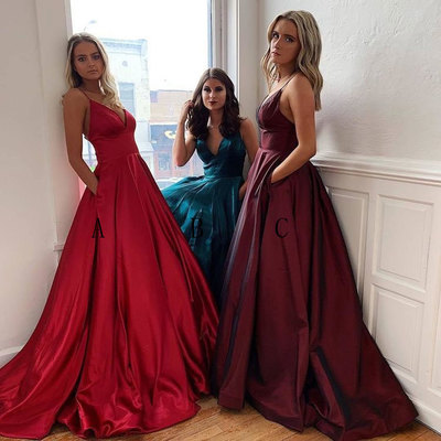 Spaghetti Straps Long Prom Dresses for Women