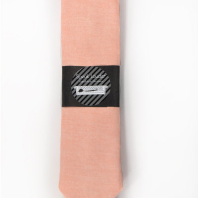 Mens tie skinny necktie coral chambray tie
